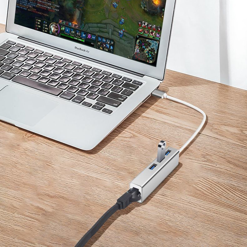 VEGGIEG U3J-3C Type-C Docking Station 3.0 RJ45 Gigabit USB-C Hub Adapter with 3 USB Ports Alloy Version VEGGIEG U3J-3C Type-C Docking Station 3.0 RJ45 Gigabit USB-C Hub Adapter with 3 USB Ports Alloy Version